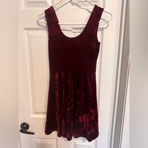 Maroon velvet dress